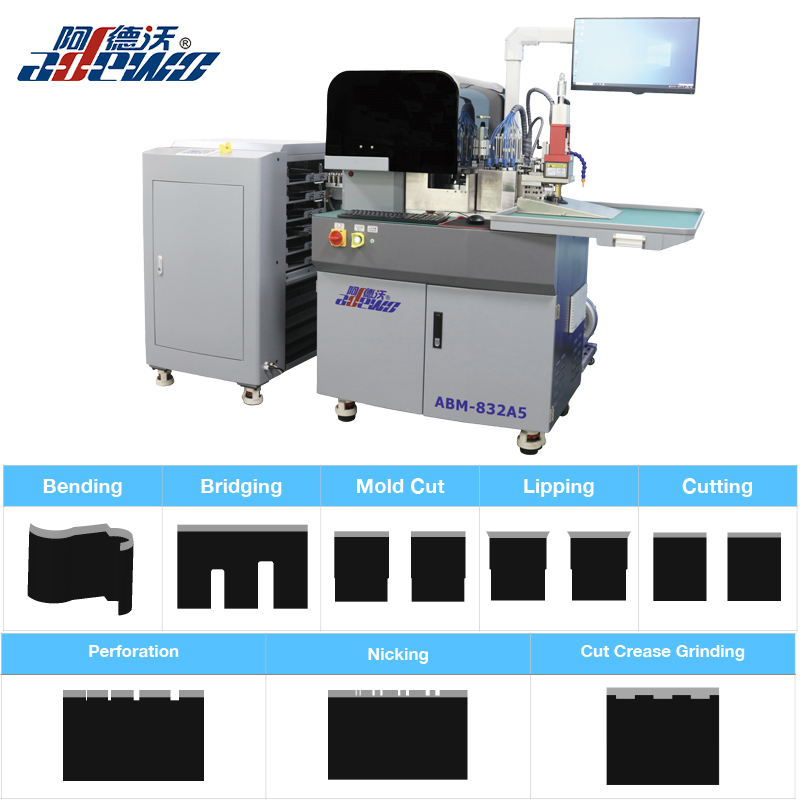 カットクリース研削機能付きニュースチールルールオートベンダー機